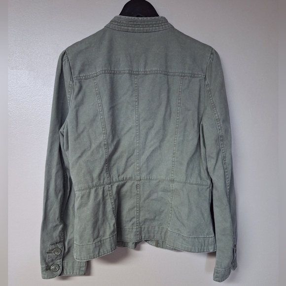St. John's Bay 4 Pockets Utility Cargo Jacket 100% Cotton Green Medium - Picture 7 of 11